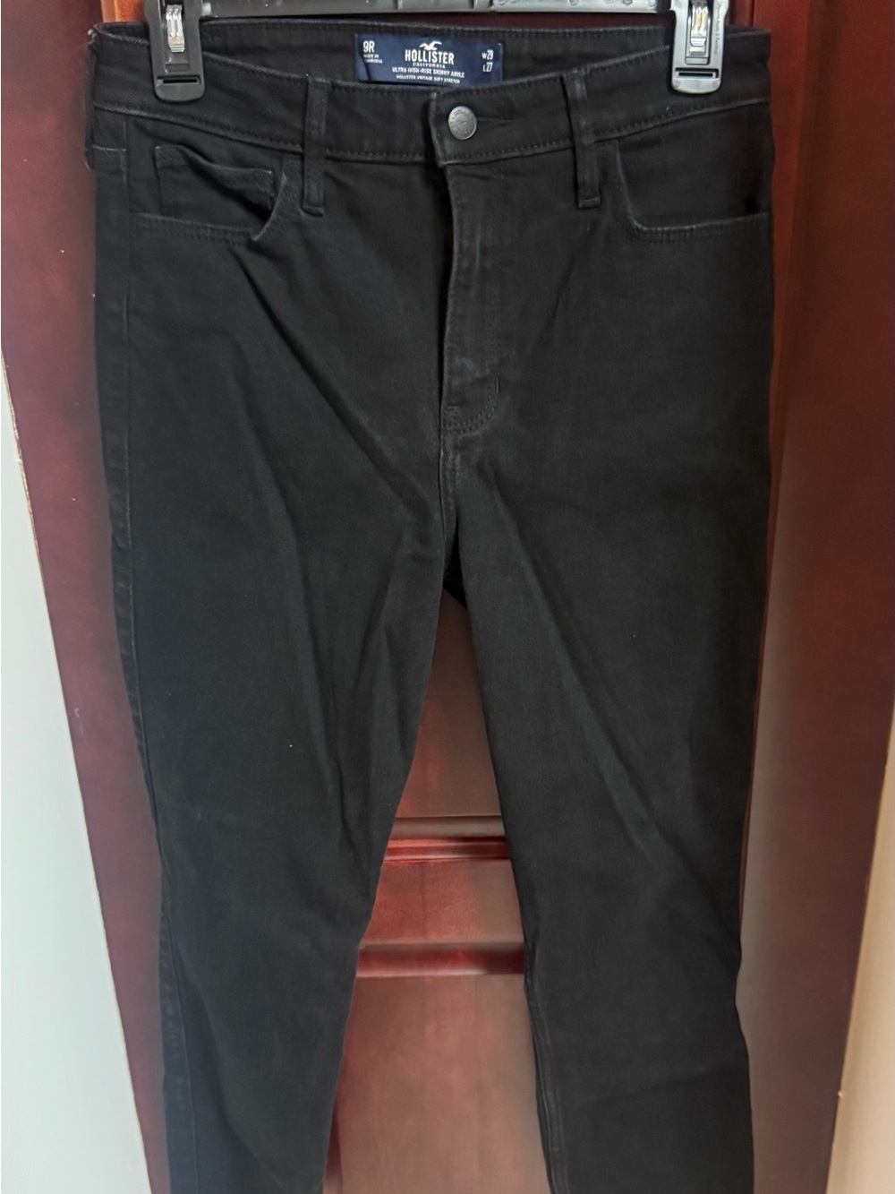 EUC Hollister Ultra High-Rise Skinny Ankle Jeans Black 9R W29 L27 Vintage Soft